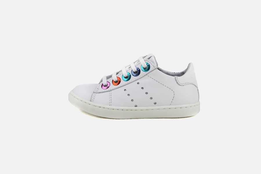 Girls Little Mary | Little Mary - Laventure Blanc Multi Lace-Up Shoes On Labotte
