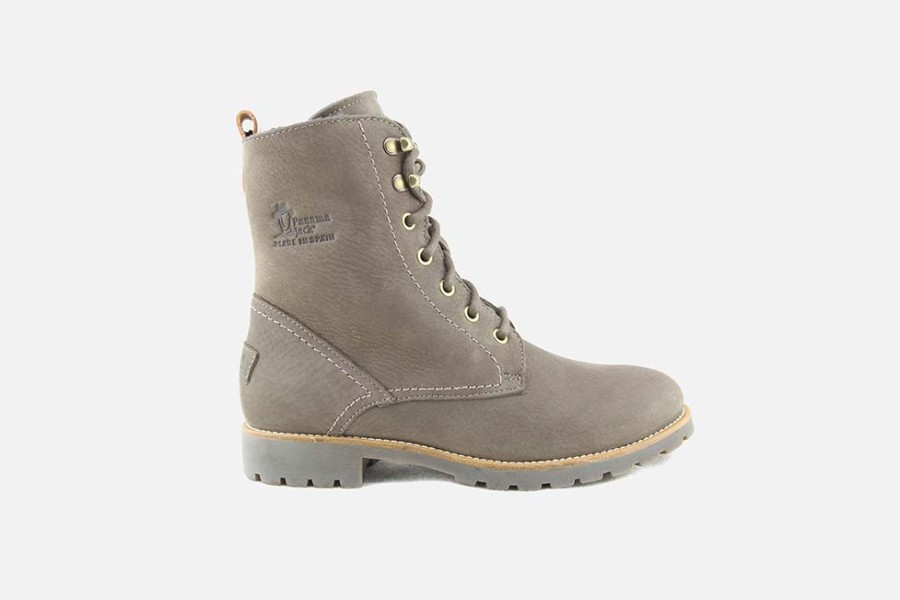 Women Panama Jack | Panama Jack - Fara Igloo Travel Gris Lace-Up Boots On Labotte