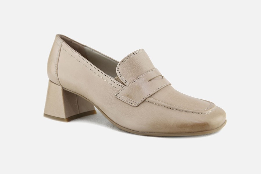 Women Paul Green | Paul Green - Papote Moc Beige Loafers On Labotte