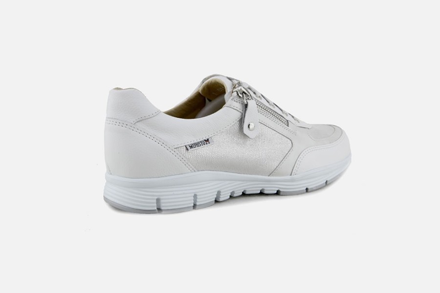 Women Mephisto | Mephisto - Ylona White Sneakers On Labotte