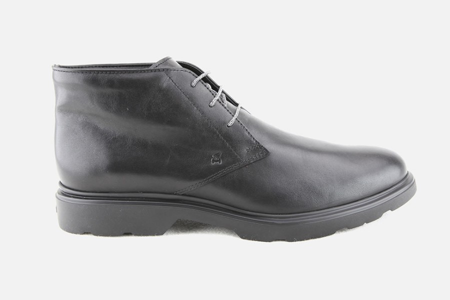 Men Hogan | Hogan - Hogan H304 Black Lace-Up Boots On Labotte