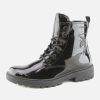 Girls Geox | Geox - Casey Hi Lack Black Lace-Up Boots On Labotte