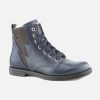 Girls Stones and Bones | Stones And Bones - Benat Navy Metal Lace-Up Boots On Labotte