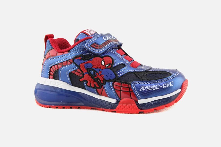 Boys Geox | Geox - Bayonic Spidy Navy Royal Velcro Shoes On Labotte