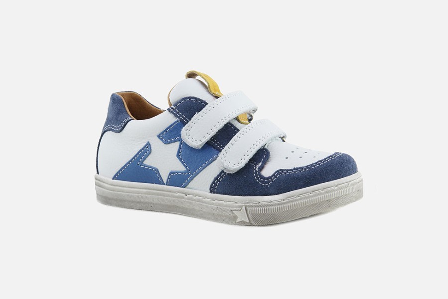 Boys Froddo | Froddo - Jump Star Bleu Velcro Shoes On Labotte
