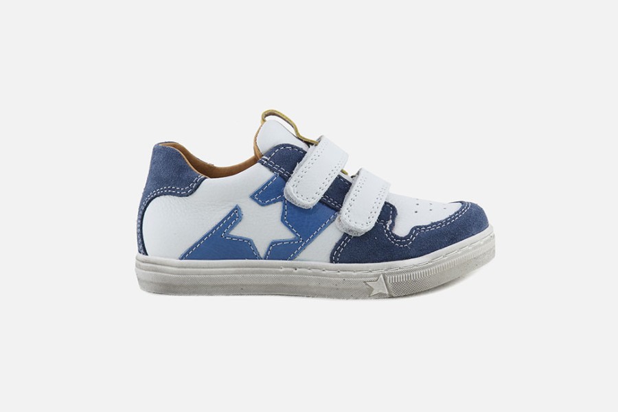 Boys Froddo | Froddo - Jump Star Bleu Velcro Shoes On Labotte