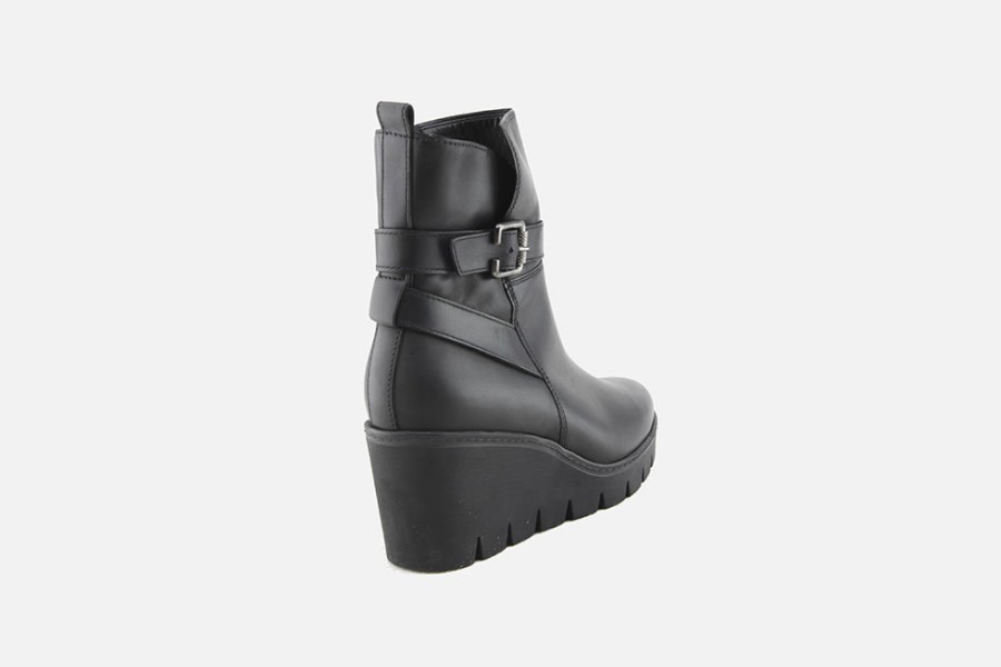 Women Gabor | Gabor - Jasione Lisse Noir Ankle Boots On Labotte
