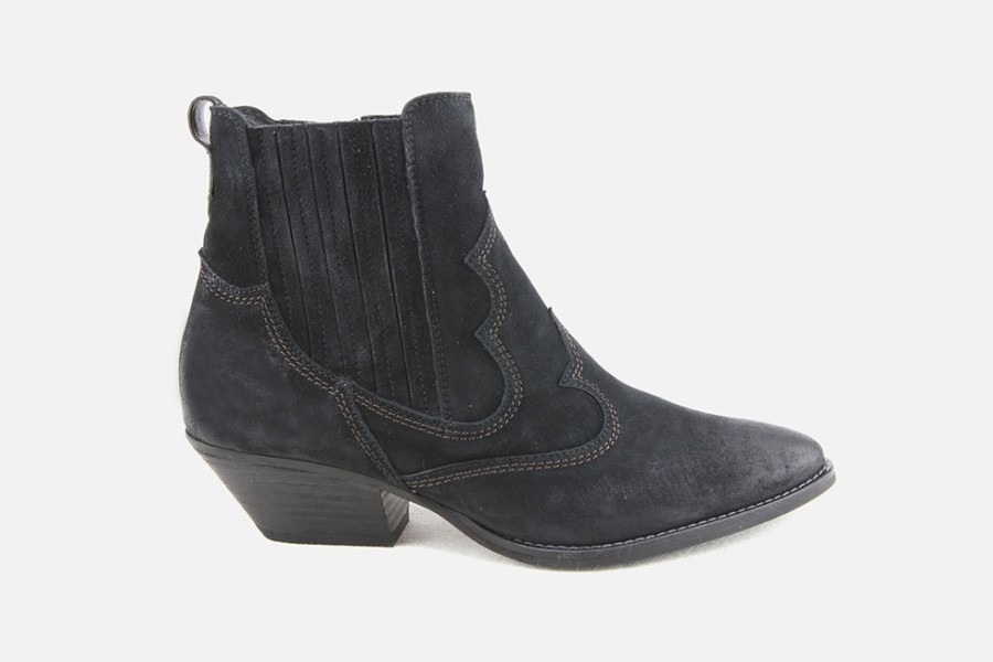 Women Paul Green | Paul Green - Pasadena Black Ankle Boots On Labotte