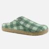 Men Birkenstock | Birkenstock - Zermatt Fur Plaid Green Man Low Slippers On Labotte