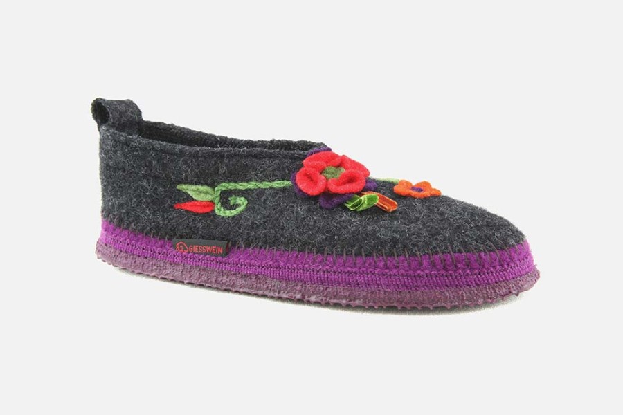 Women Giesswein | Giesswein - Suvretta Anthracite High Slippers On Labotte