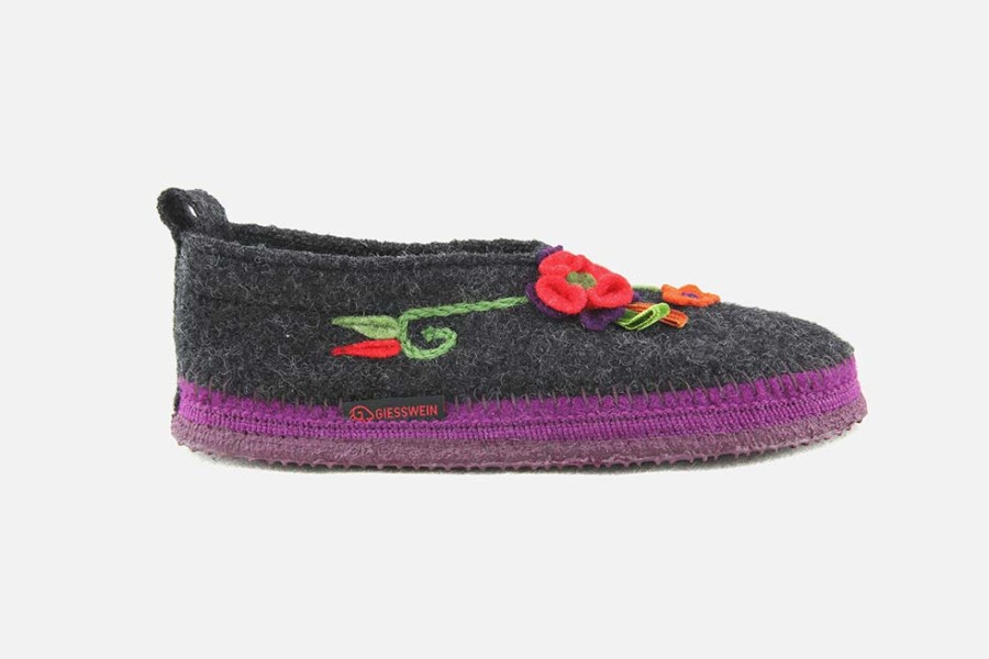 Women Giesswein | Giesswein - Suvretta Anthracite High Slippers On Labotte