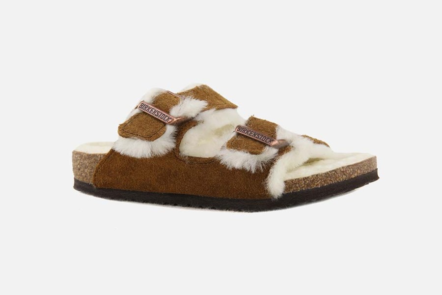 Girls Birkenstock | Birkenstock - Arizona Fur Kids Mink Sandals On Labotte