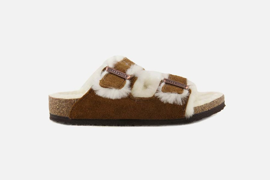 Girls Birkenstock | Birkenstock - Arizona Fur Kids Mink Sandals On Labotte