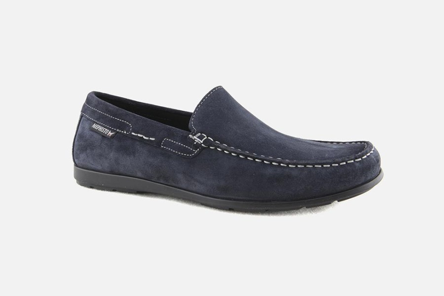 Men Mephisto | Mephisto - Algoras Bleu Loafers On Labotte