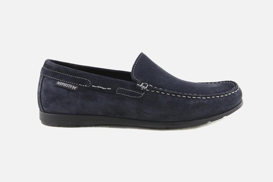 Men Mephisto | Mephisto - Algoras Bleu Loafers On Labotte