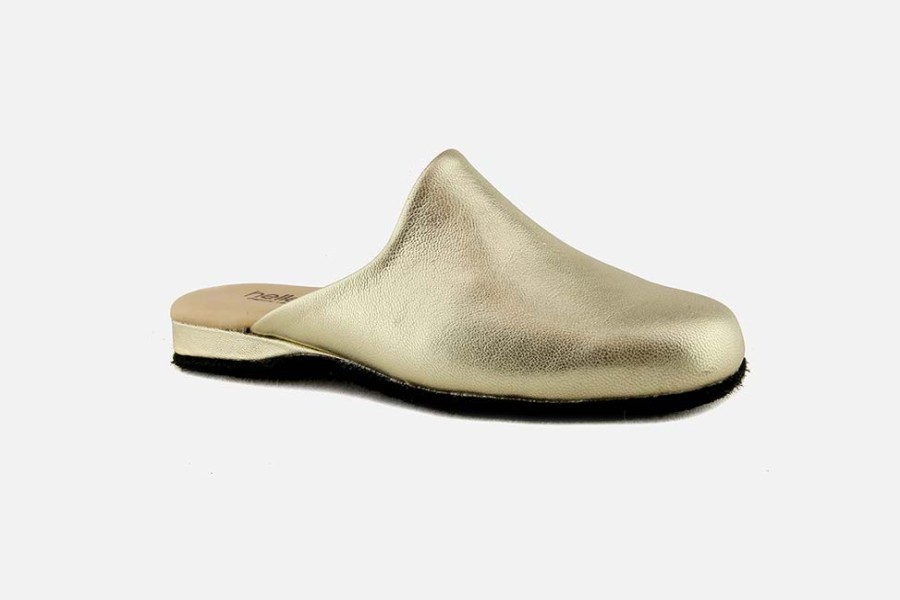 Women Heller | Heller - Voyage Metallic Or Low Slippers On Labotte