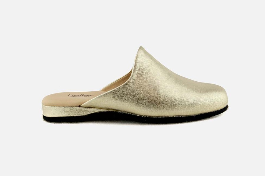 Women Heller | Heller - Voyage Metallic Or Low Slippers On Labotte