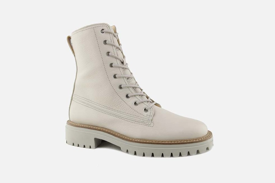 Women Paul Green | Paul Green - Paxton Ivoire Lace-Up Boots On Labotte