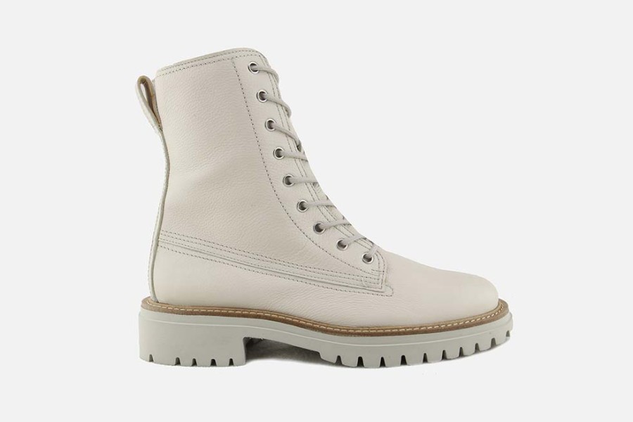 Women Paul Green | Paul Green - Paxton Ivoire Lace-Up Boots On Labotte