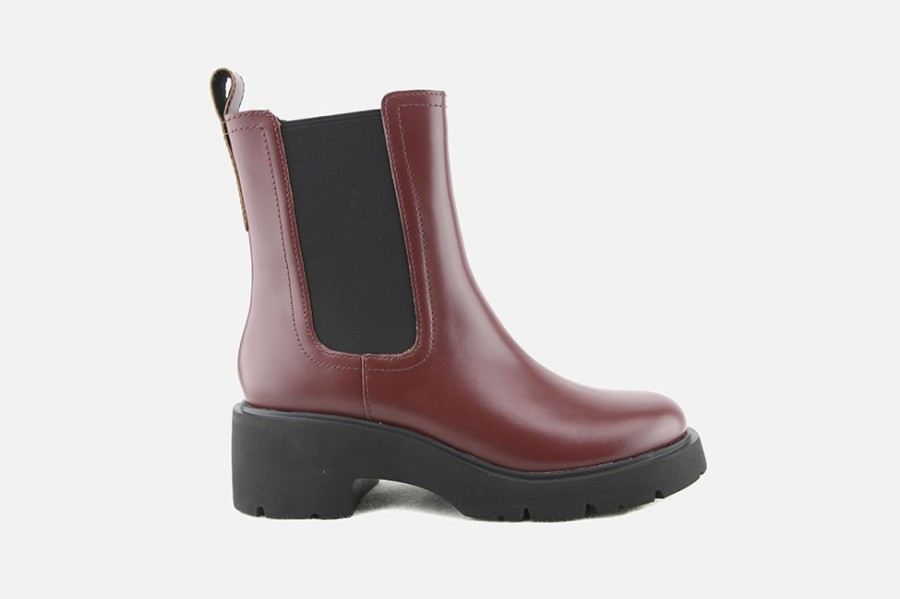 Women Camper | Camper - Milah Chelsea Wine Ankle Boots On Labotte