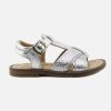 Girls Romagnoli | Romagnoli - Apolline Snake Argent Sandals On Labotte