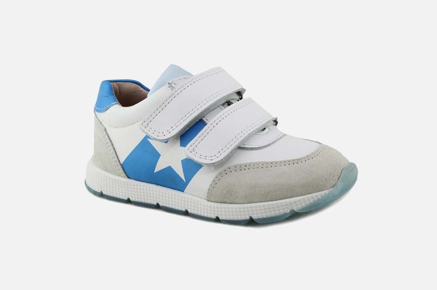 Girls Bisgaard | Bisgaard - Liam Scratch Sky Velcro Shoes On Labotte