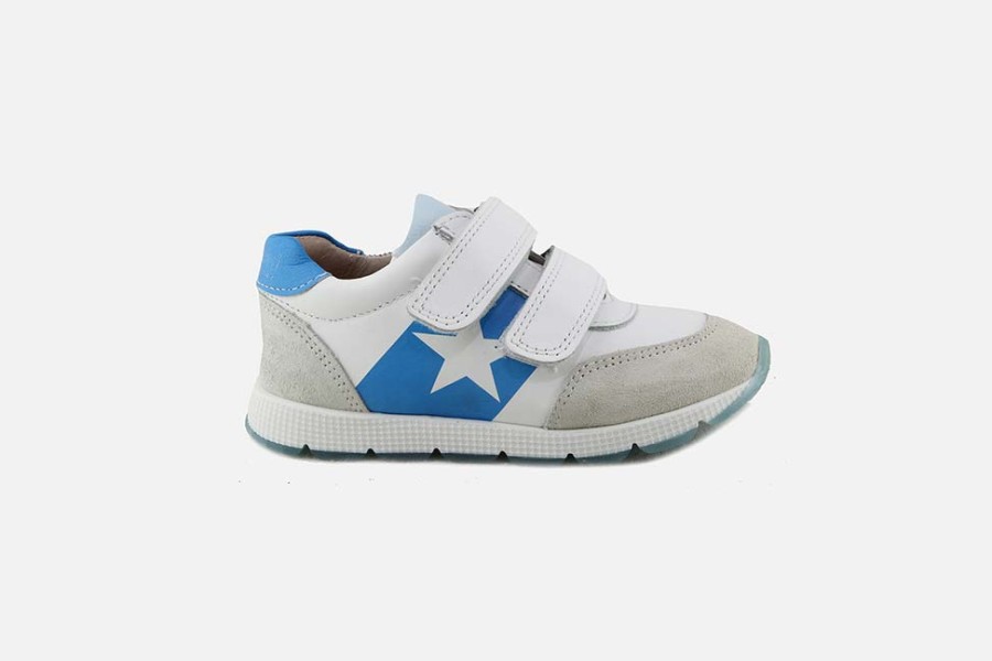 Girls Bisgaard | Bisgaard - Liam Scratch Sky Velcro Shoes On Labotte