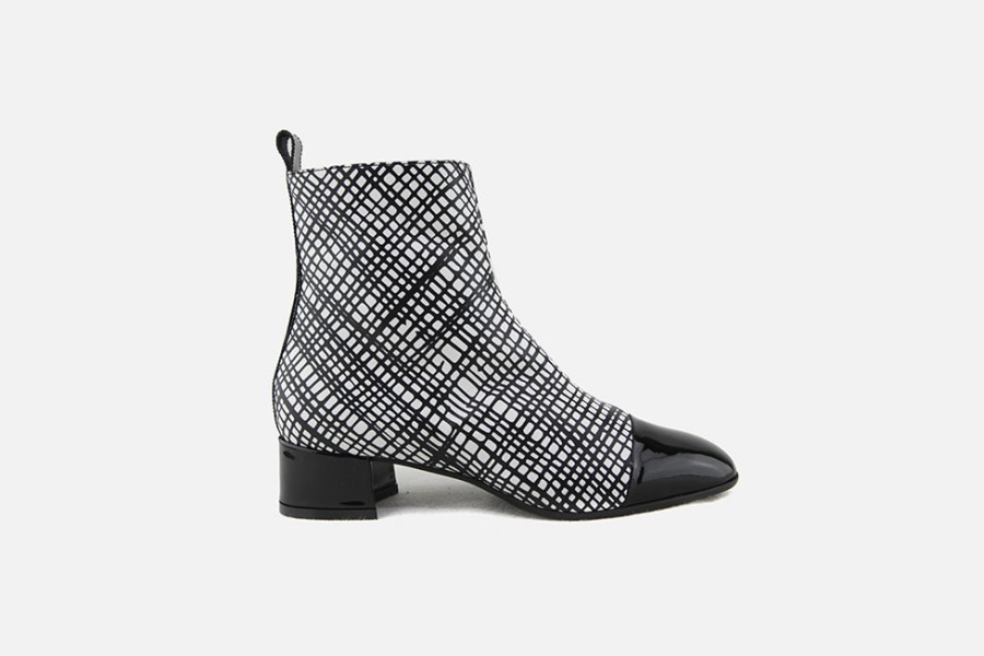 Women Le Gazzelle | Le Gazzelle - Lumir Noir Et Blanc Ankle Boots On Labotte