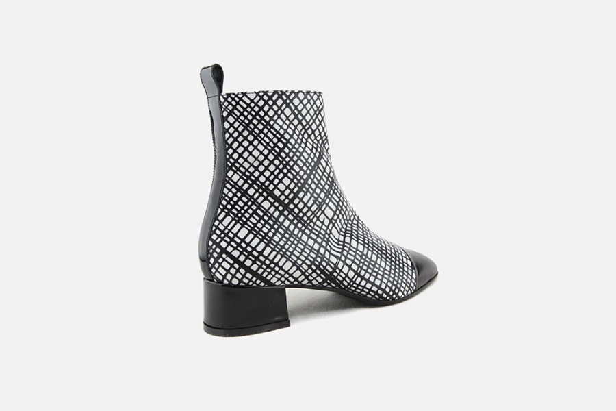 Women Le Gazzelle | Le Gazzelle - Lumir Noir Et Blanc Ankle Boots On Labotte