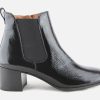 Women Paul Green | Paul Green - Parfaite Lack Black Ankle Boots On Labotte