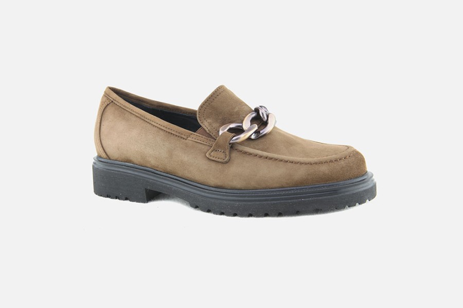 Women Gabor | Gabor - Nuance Daim Marron Loafers On Labotte