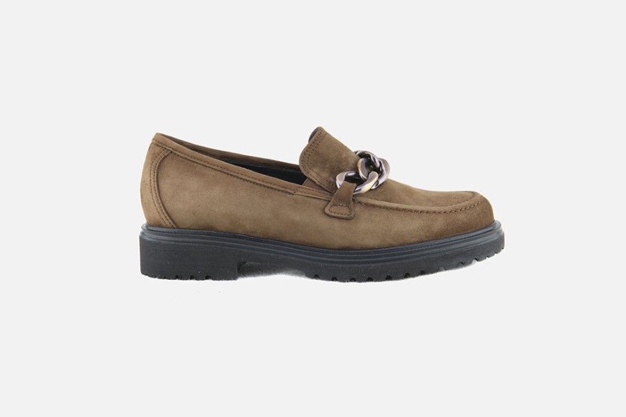 Women Gabor | Gabor - Nuance Daim Marron Loafers On Labotte