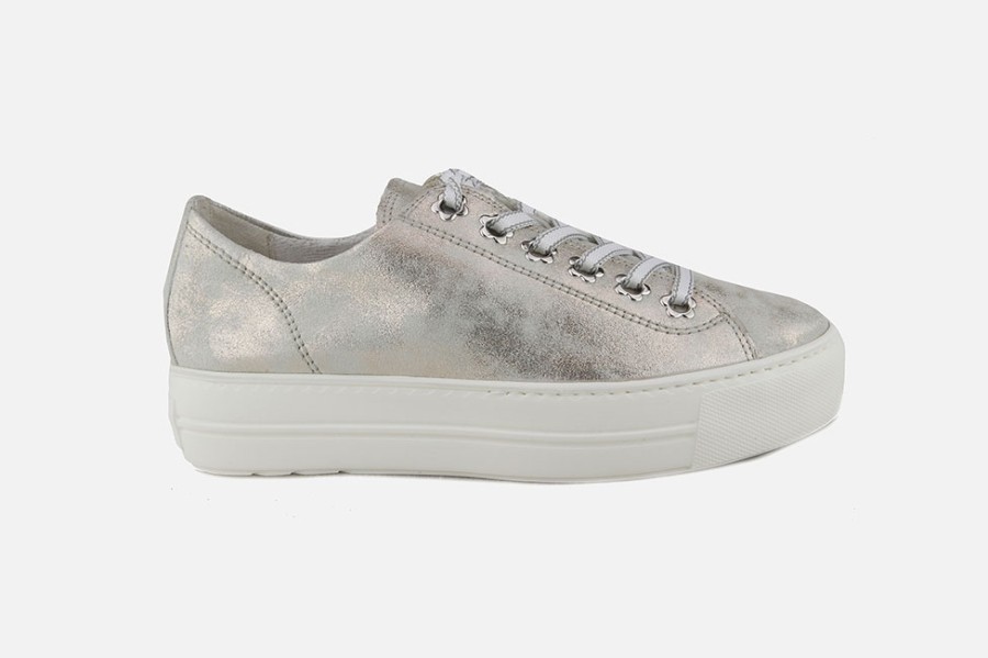 Women Paul Green | Paul Green - Palissandre Metal Sneakers On Labotte
