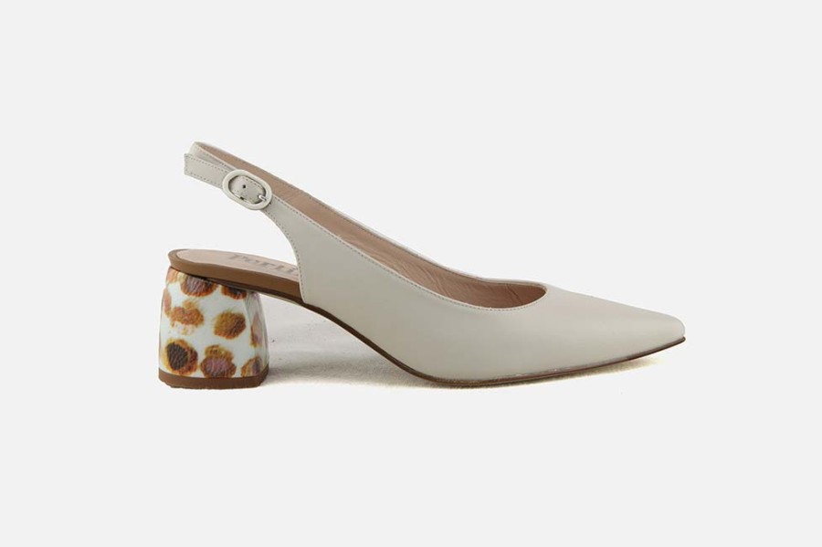 Women Pertini | Pertini - Romina Blanc Metal Pumps On Labotte