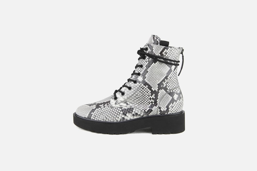 Women Paul Green | Paul Green - Park Snake Print Lace-Up Boots On Labotte