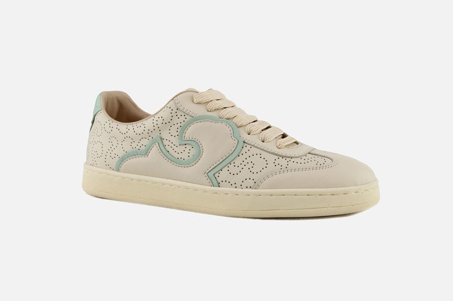 Women MaiMai | Maimai - Encyclo Milk Celadon Sneakers On Labotte
