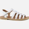 Girls Bellamy | Bellamy - Tropical Lisse Blanc Sandals On Labotte