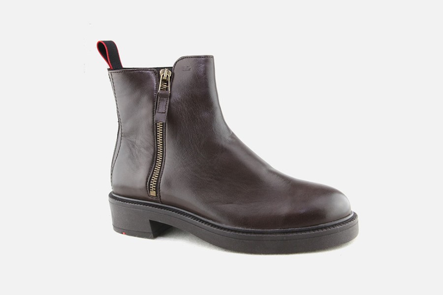 Women LLOYD | Lloyd - Graphite Lisse Marron Ankle Boots On Labotte