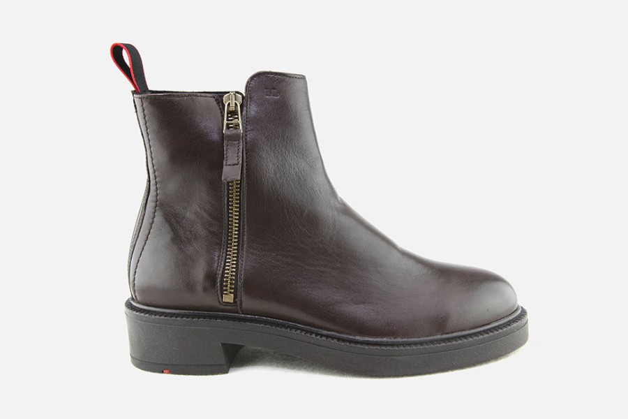 Women LLOYD | Lloyd - Graphite Lisse Marron Ankle Boots On Labotte