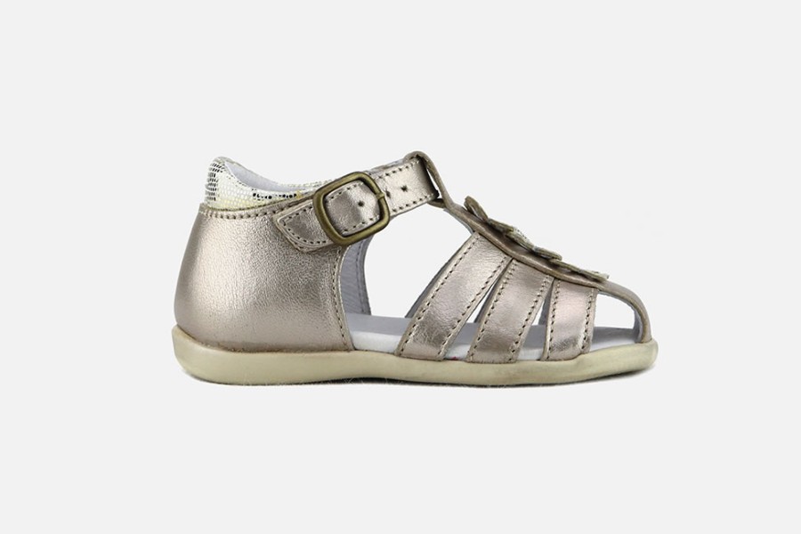 Girls Romagnoli | Romagnoli - Mona Platine Sandals On Labotte