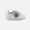 Girls Acebos | Acebos - Buzzy Blanc Glitter Lace-Up Shoes On Labotte