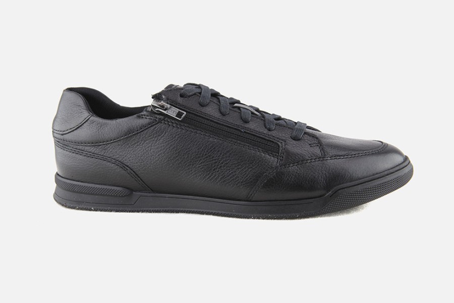 Men Geox | Geox - Cordusio Zip Black Sneakers On Labotte