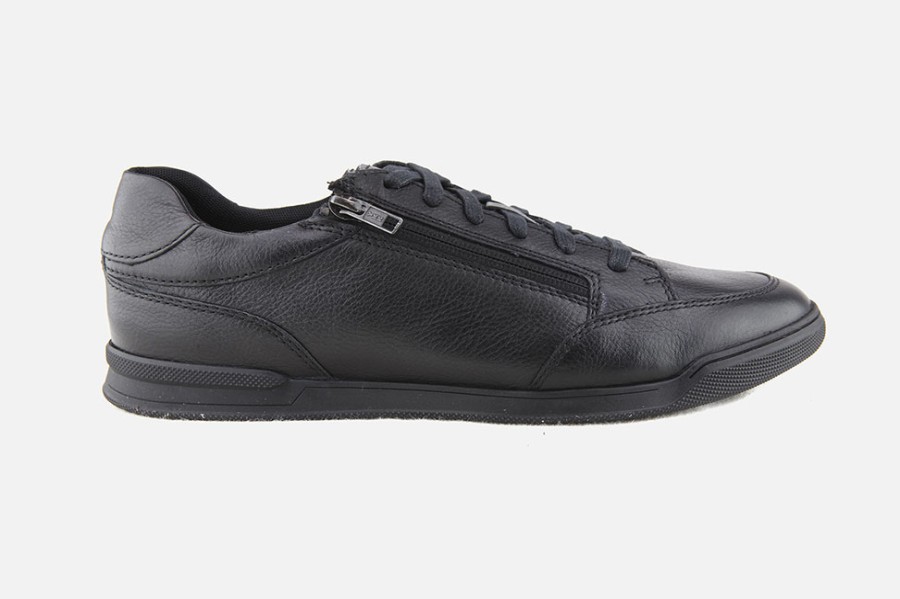 Men Geox | Geox - Cordusio Zip Black Sneakers On Labotte