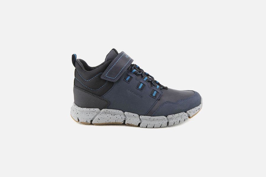 Boys Geox | Geox - Flexyper Abx Navy Velcro Shoes On Labotte