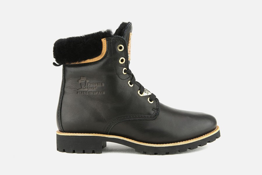 Women Panama Jack | Panama Jack - Panama03 Travel Noir Igloo Lace-Up Boots On Labotte