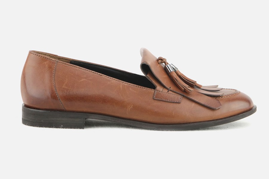 Women Paul Green | Paul Green - Panorama Cognac Loafers On Labotte