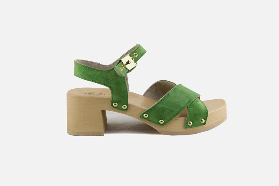 Women Scholl | Scholl - Pescura Cate Green Sandals On Labotte