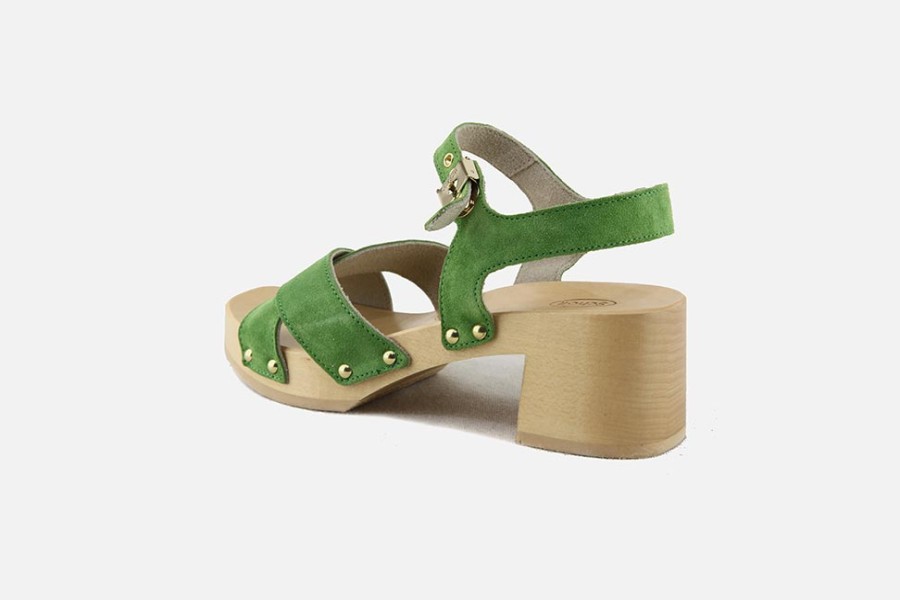 Women Scholl | Scholl - Pescura Cate Green Sandals On Labotte
