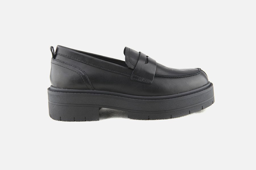 Women Geox | Geox - Spherica Ec7 Hi Moc Black Loafers On Labotte