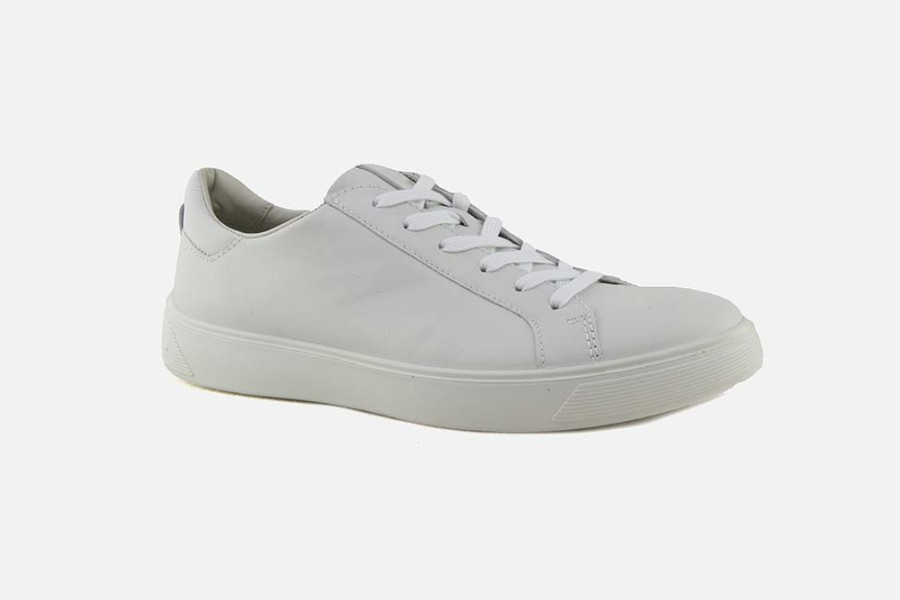 Men Ecco | Ecco - Street Tray Lisse Blanc Man Sneakers On Labotte